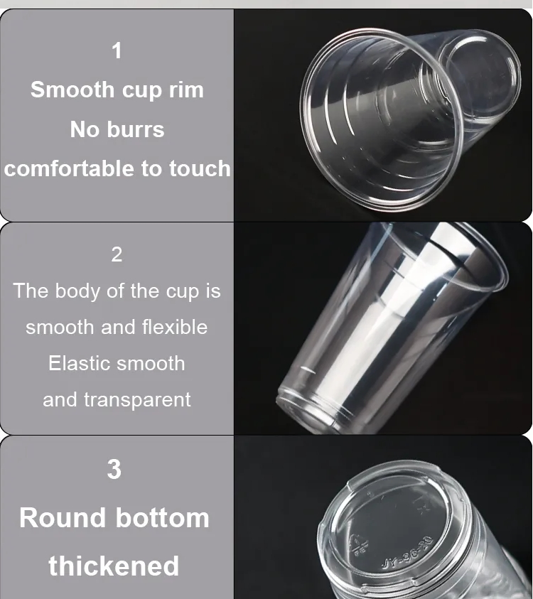 Прозрачные пластиковые стаканы 500 мл для десертов и напитков