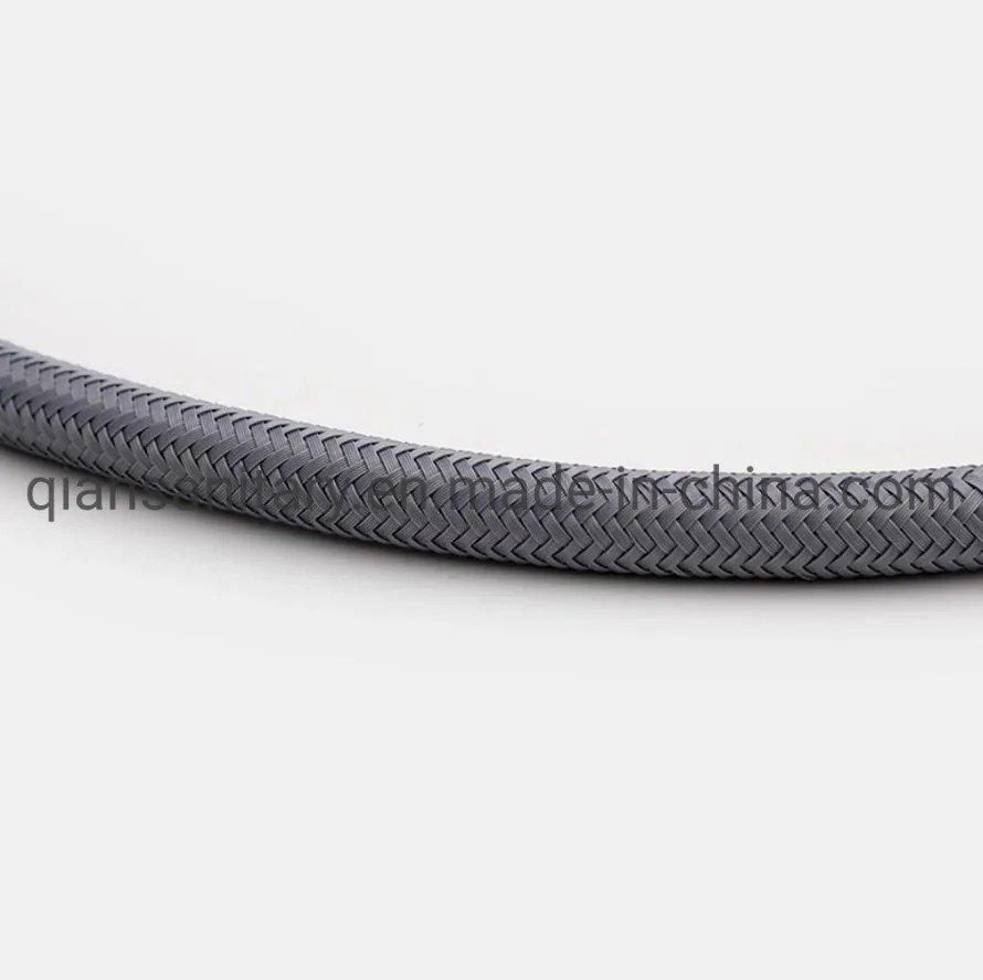 Yellow Acrylic Fibers Wire PVC Nylon Water Inlet Connector Braided Flexible Hose with Brass Nuts