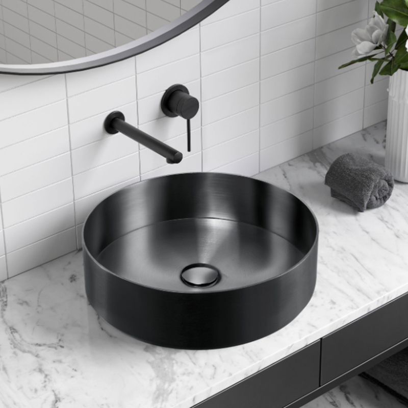 Stainless Steel Bathroom Basin Brushed Modern Luxury Round Sink Bathroom Wash Sink