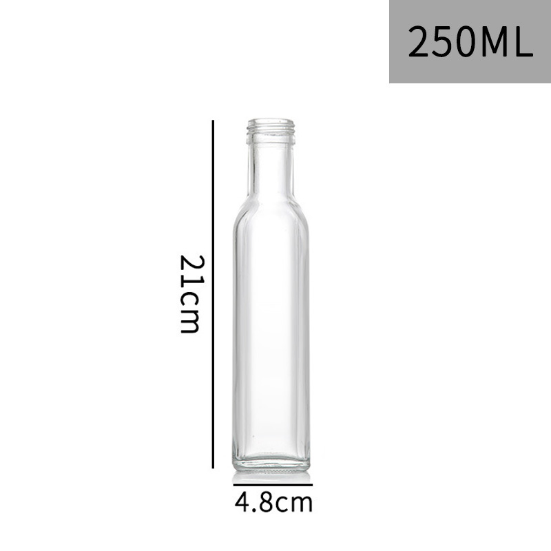 Hot Sale Round Clear Dorica Glass Olive Oil Bottles with Aluminum Lid