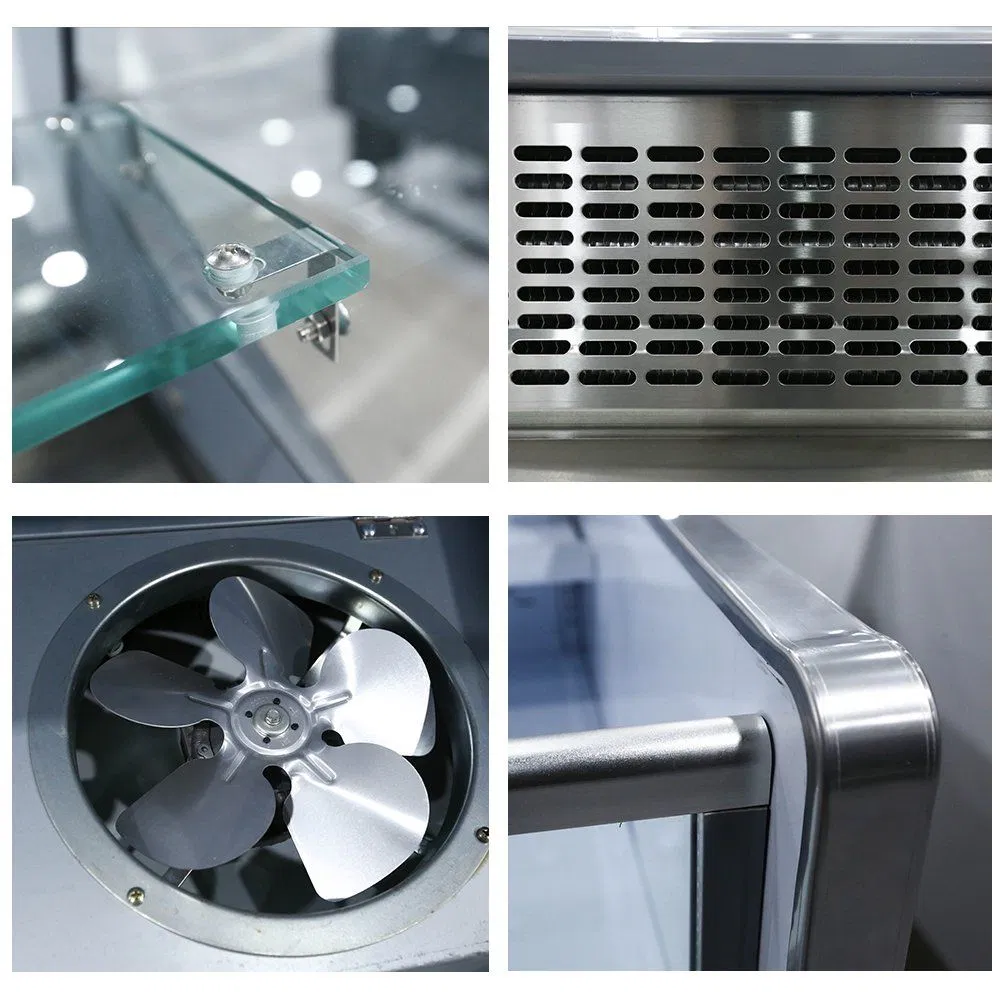 Stainless Steel Body Bakery Display Cabinet Clear Glass Service Over Counters