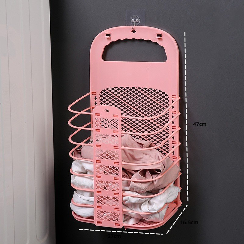 Foldable Wall Hanging Laundry Basket for Bathroom and Home Use