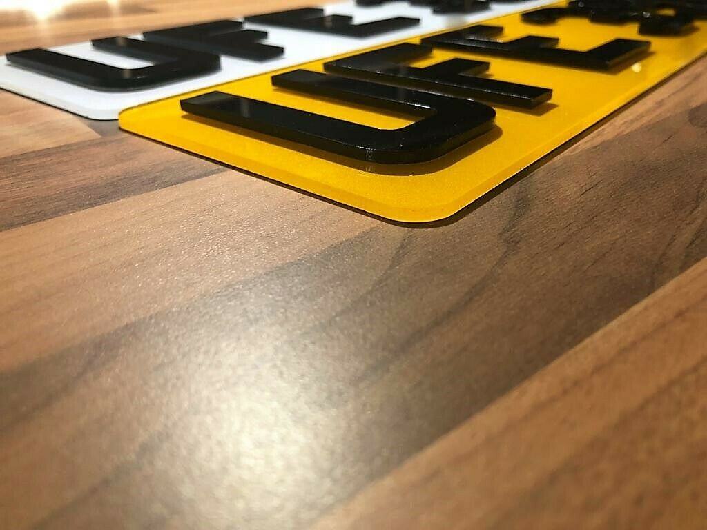 4D 3D Laser Cut Acrylic Double Thick Front and Rear Red Car Number Plates