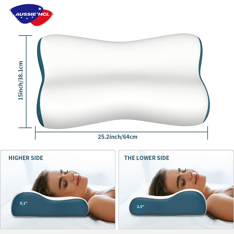 Factory Price Bed Pillow Ergonomics Hotel Contour Memory Foam Pillow with Ice Silk Pillowcase