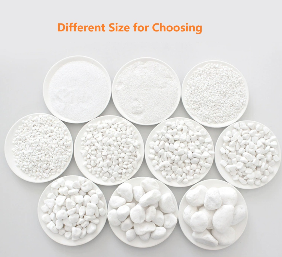 High Polished Pebbles for Indoor Plants Decorative White Stones for Plants Vase