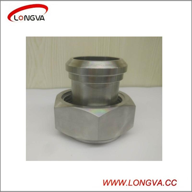 Sanitary Stainless Steel Adapter with Hexagonal Nut
