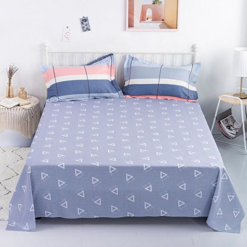 Hot Selling Home Textile 3 Pieces Bedding Set Bed Linen Coverlets Grey 100% Cotton Sabanas Bed Set 2 Soft Pillow Cases Pillowslips Bed Sheets Wholesale