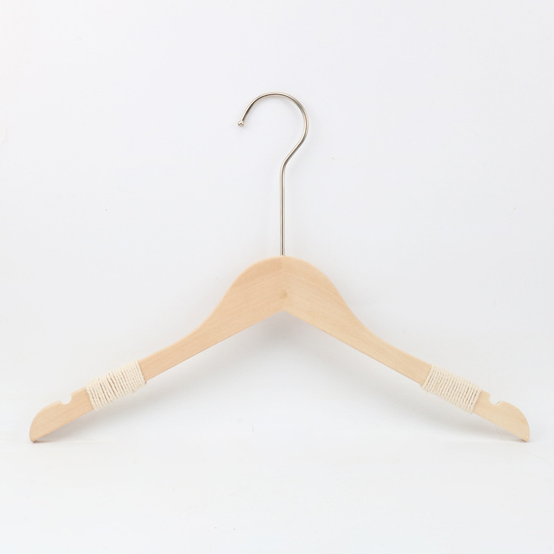 Natural Wooden Hangers Sets with Non-Slip Straps & Clips - Bulk for Boutiques