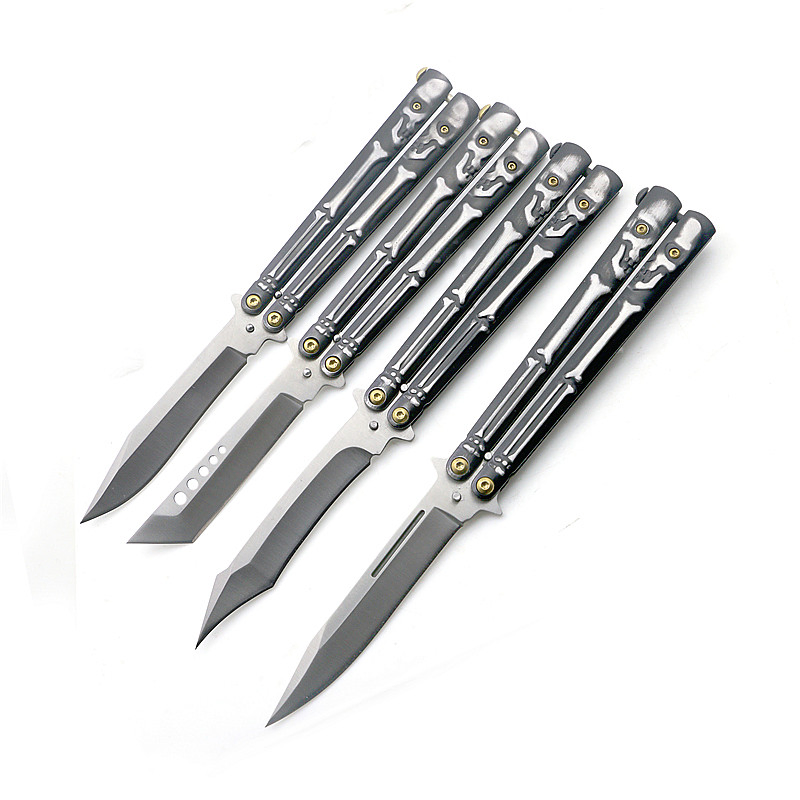 9.52 "Sharp Blade Black Skull Stainless Steel Handle Balling Knife