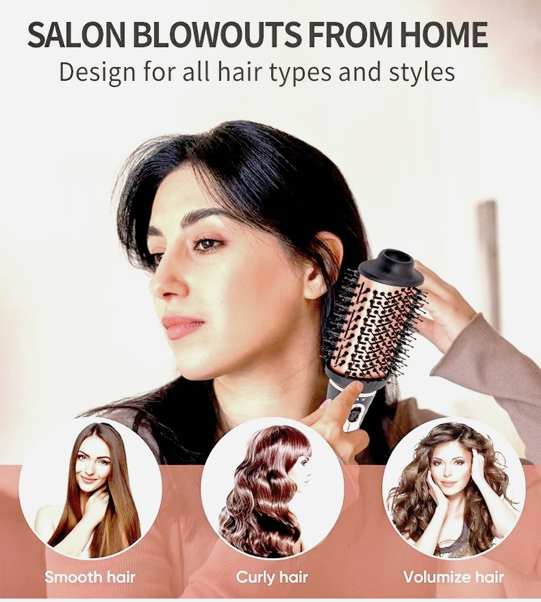 1200W Electric New Straightener Curling Iron Styler Comb Hot Air Brush