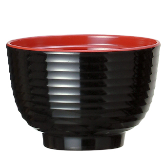 Melamine Bowl Sets Black& Red Color Japanese Restaurant Miso Soup Serving Bowl Set