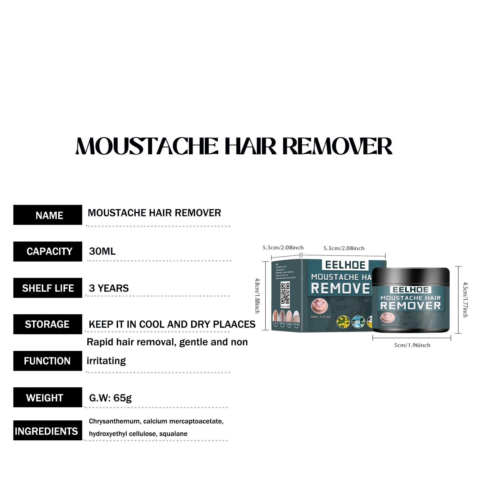 Wholesale Men Beard 50g Body Facial Painlessshaving Beard Hair Removal Cream