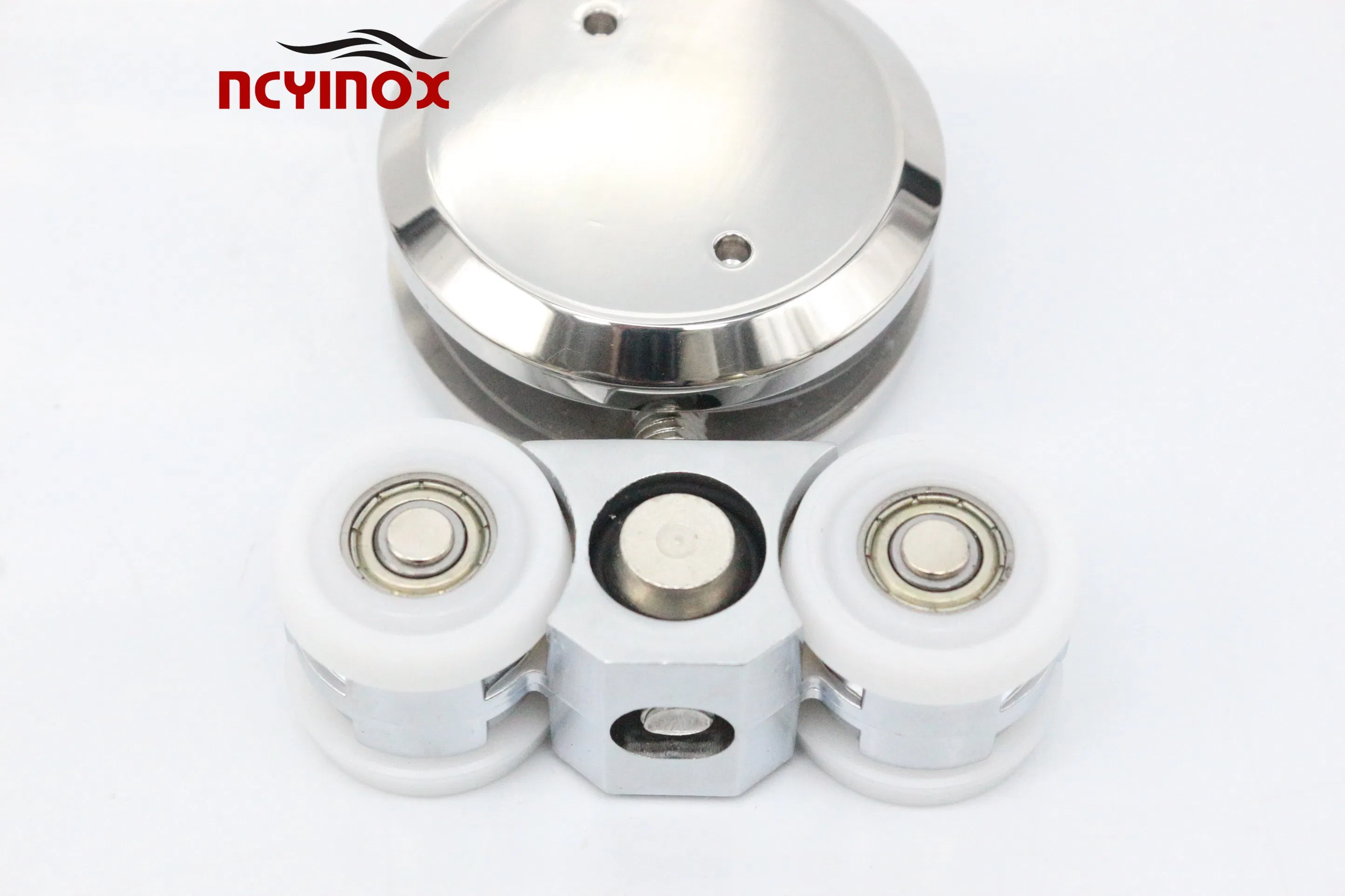 Stainless Steel Sliding Square Glass Fitting Door Roll Hanging Wheel