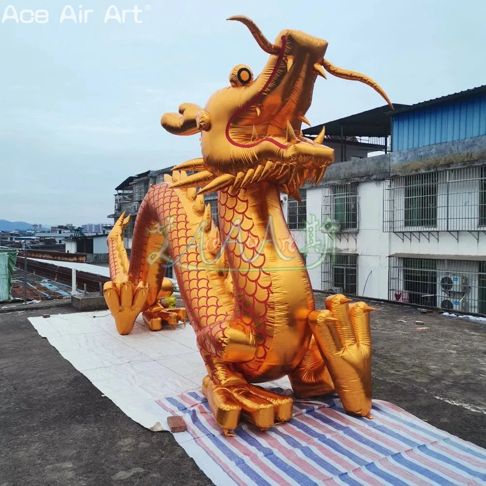 Factory Customized Realistic Giant Inflatable Golden Flying Dragon for Outdoor Activity Display Decoration