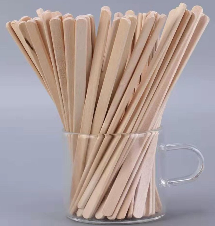 Wholesale New Product Round End Birch Wooden Stirrer Coffee