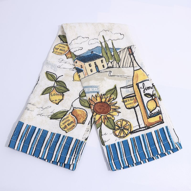 Custom Digital Printed Personalized Christmas Design Linen Dish Towel Sublimation Tea Towels