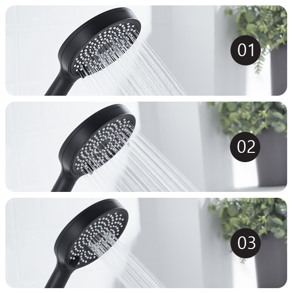 Wall Mounted Traditional Simple 3 Mode Shower Faucet Bath Mixer with Diverter Tap