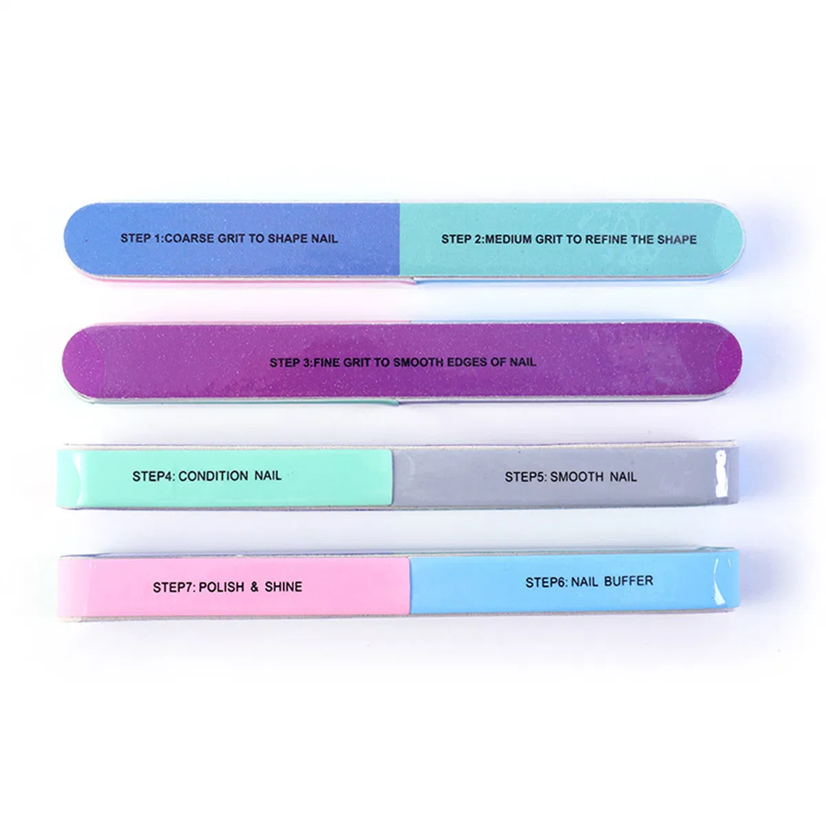 Wholesale 7 Sides Colorful Nail Buffer Block Nail File 7 Sides Sponge Nail Buffer Polishing Sanding Block for Nail Tools