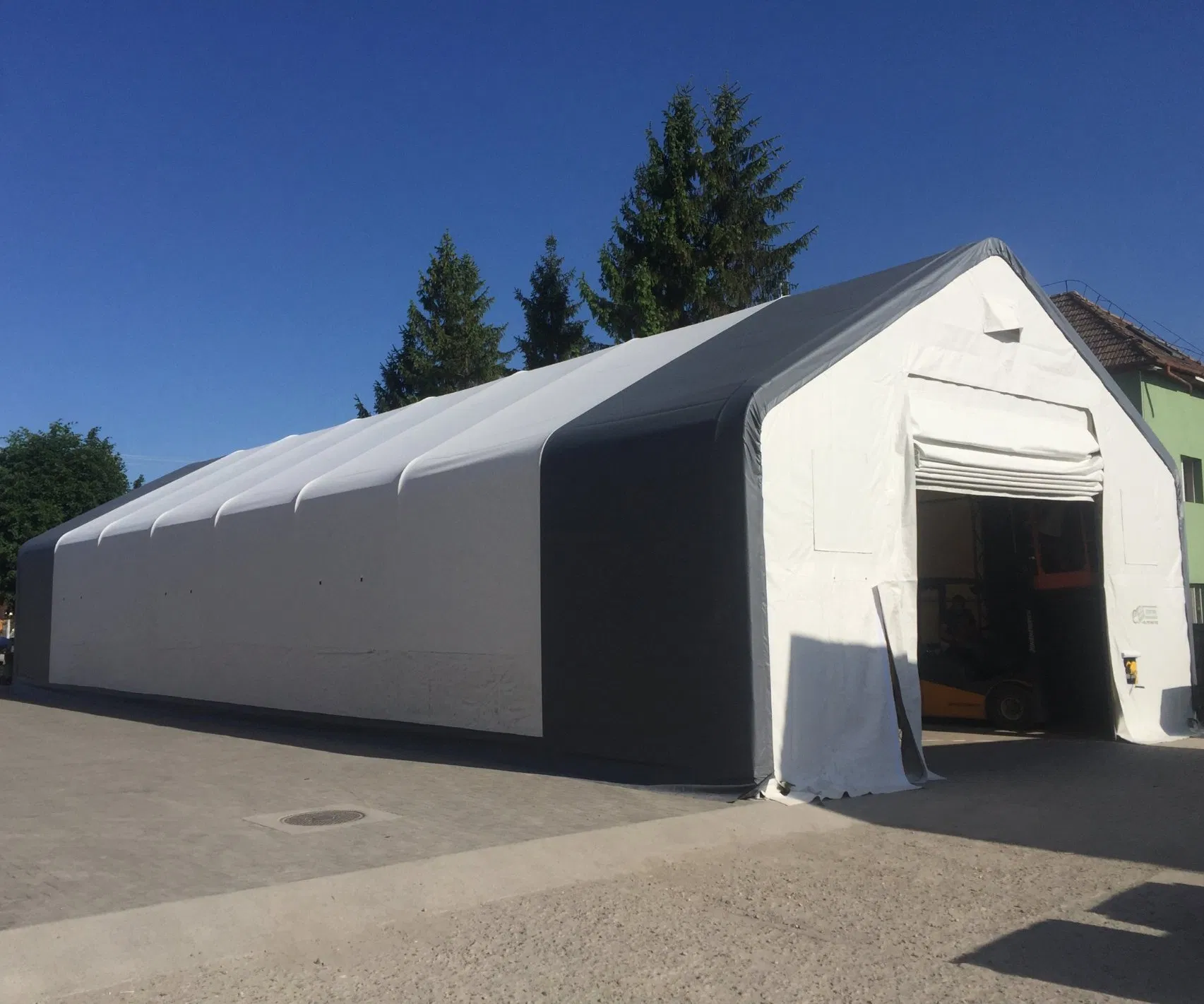 Prefabricated Building PVC Fabric Steel Frame Canopy Shelter