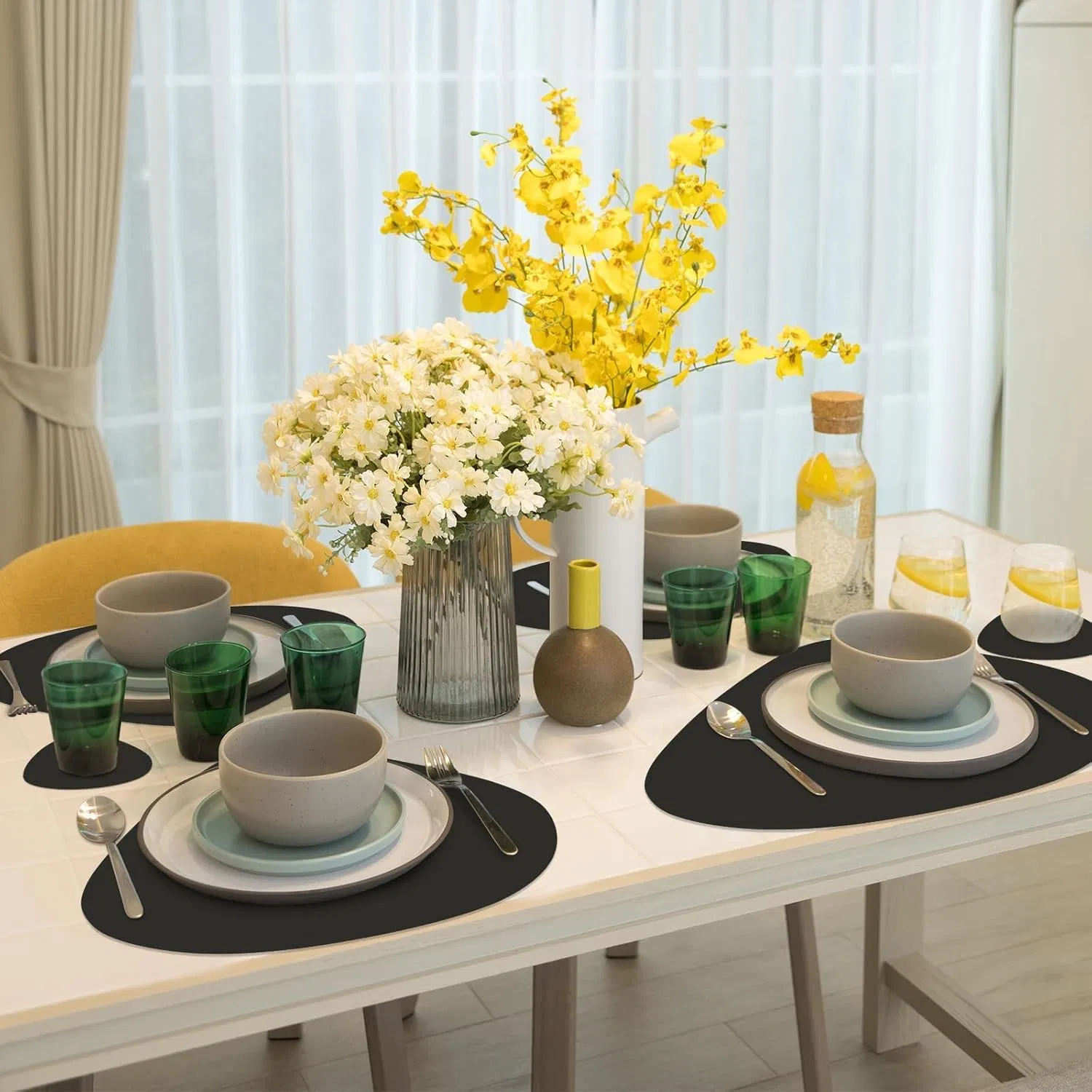 Waterproof Non-Slip Washable Placemats Coasters for Home Kitchen Restaurant and Hotel