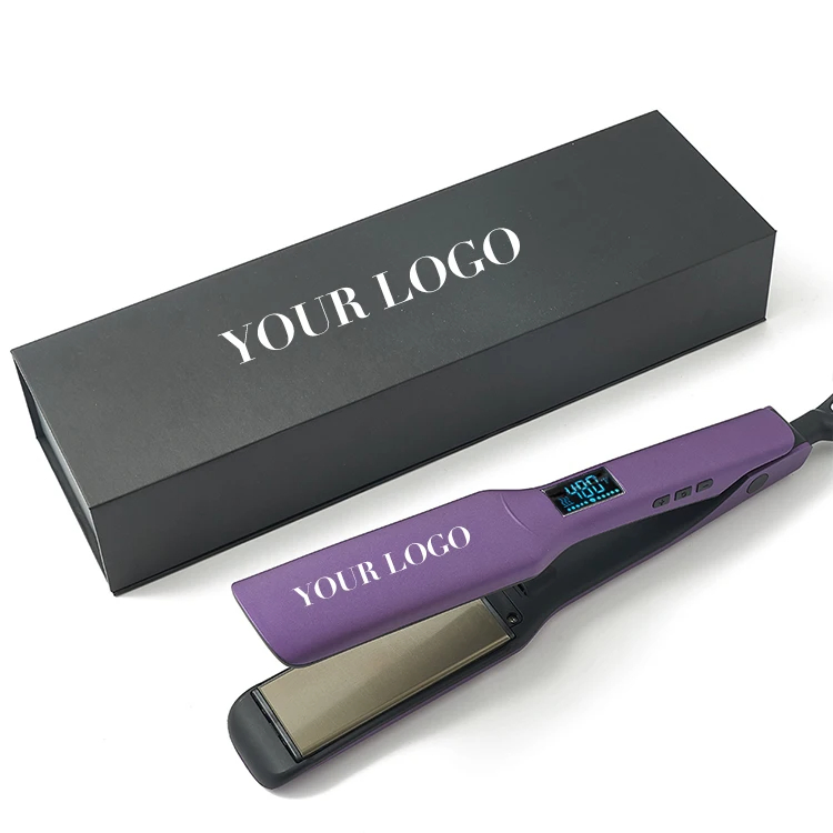 High Quality Customize Titanium Hair Straightener Professional Flat Irons Private Label Fast Heating for Keratin Use Anti-Damage Salon