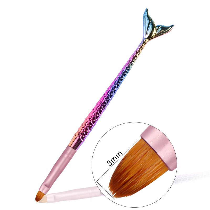 Nail Art Tools Mermaid Fish Shape Painting Drawing Gradient Nail Brush