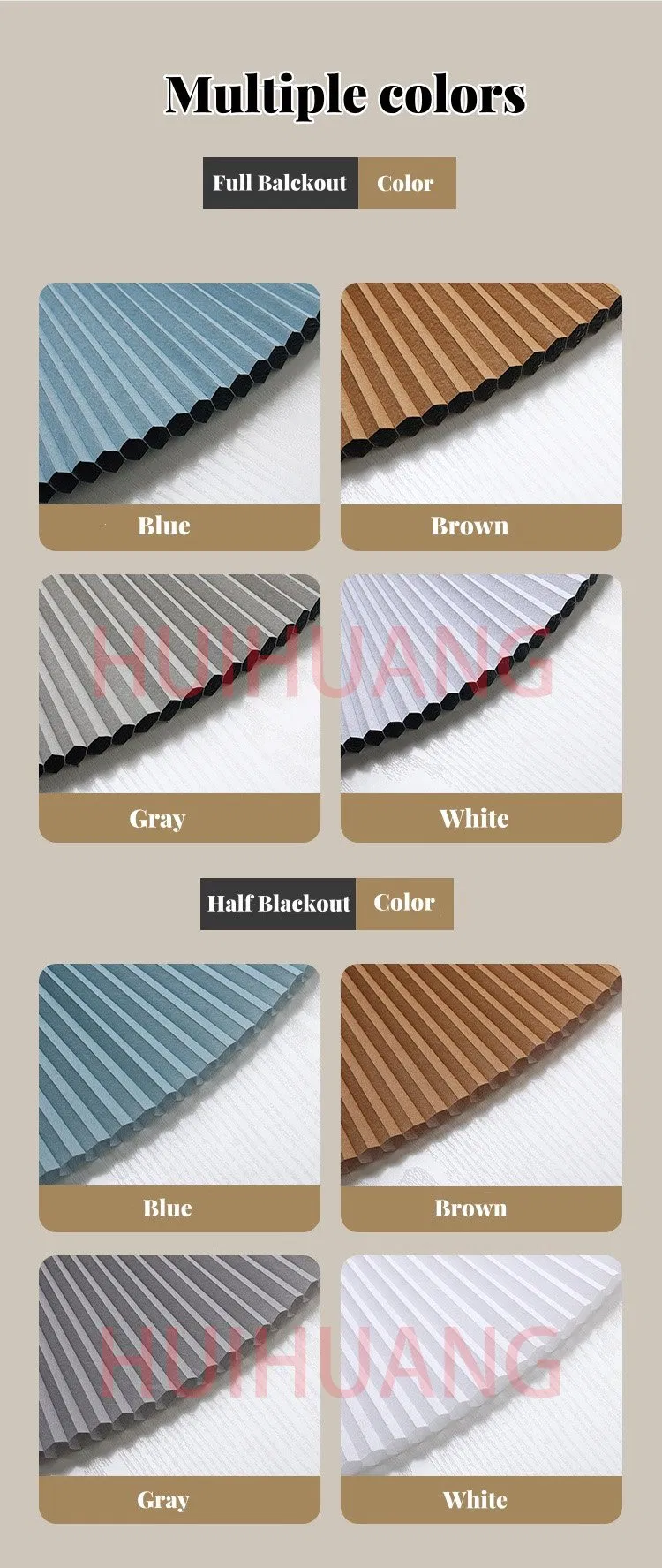 High Quality Aluminium Honeycomb Cordless Honeycomb Blackout Day and Night Blinds Partition Shades & Shutters