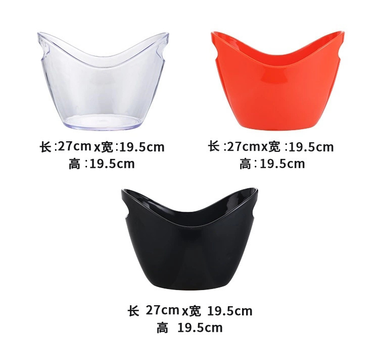 Logo Custom Bar Accessories Beer 8L Ice Bucket Clear Acrylic Champagne Bottles Plastic Ice Bucket