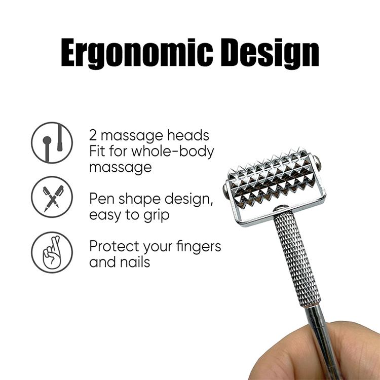 Multifunctional Detector Facial Ear Point Silver Probe Needle Pen Rolling Massage Roller