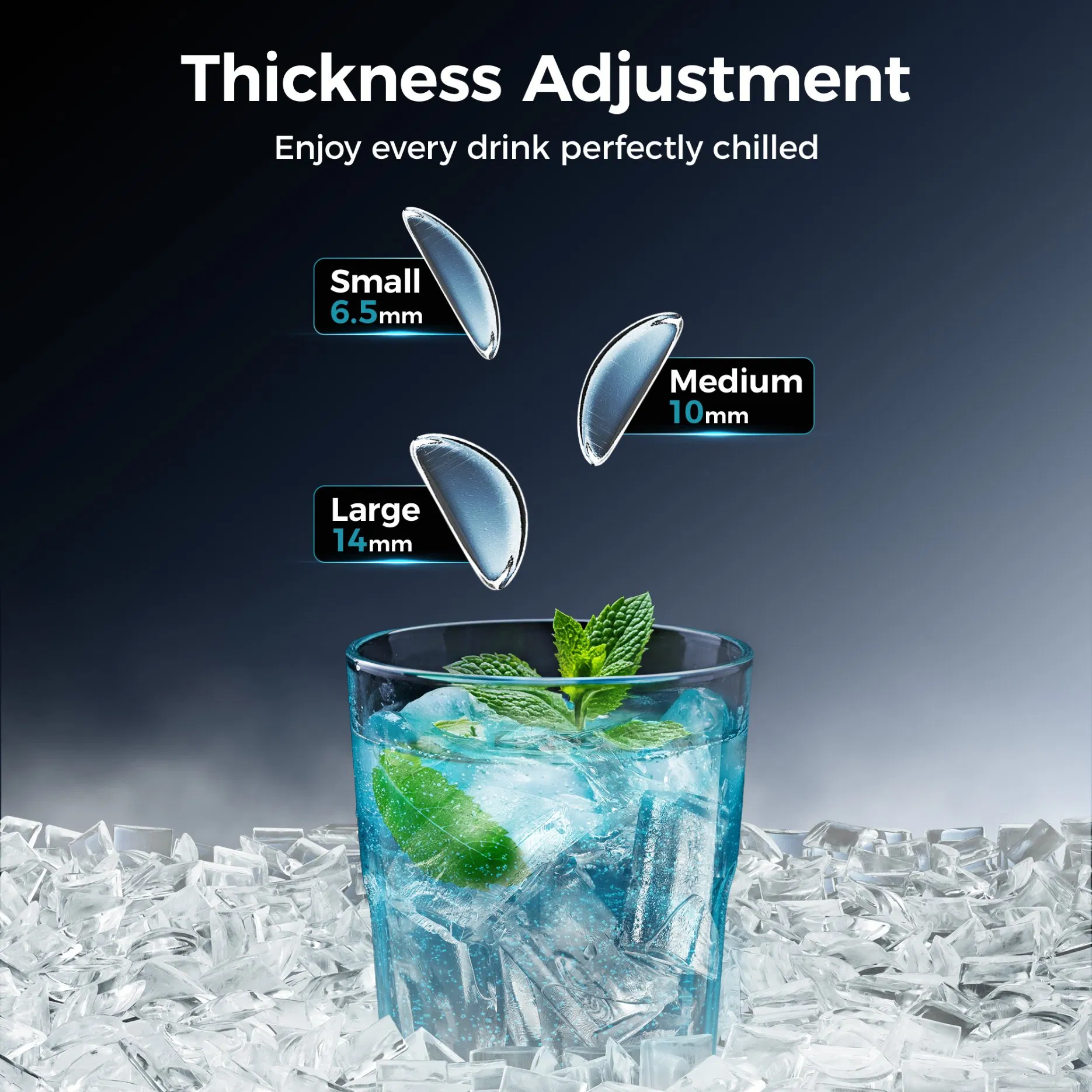 Compact Ice Maker Producing 1500 Cubes Daily Perfect for Parties