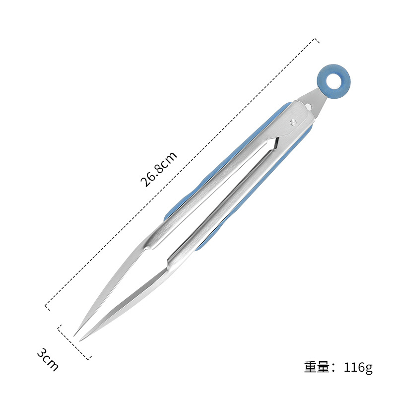 Kitchen Stainless Steel Silicone High-Temperature Resistant Food Tongs