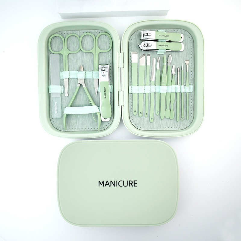 Nail Kit, Manicure Kit, Nail Care Kit, Manicure Pedicure Set, Nail Clippers Toenail Clippers Kit, Professional Manicure Kit Pedicure Kit, Green Travel