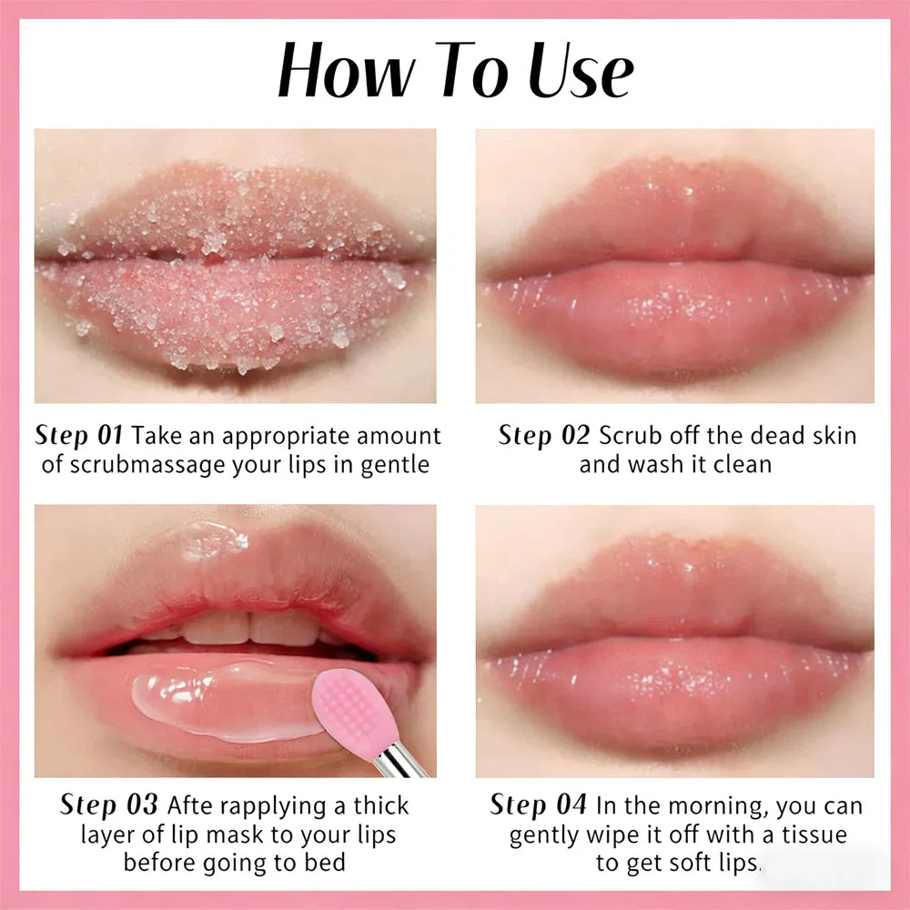 Qiciy 18g 2-in-1 Lip Mask Scrub Makeup Lip Balm