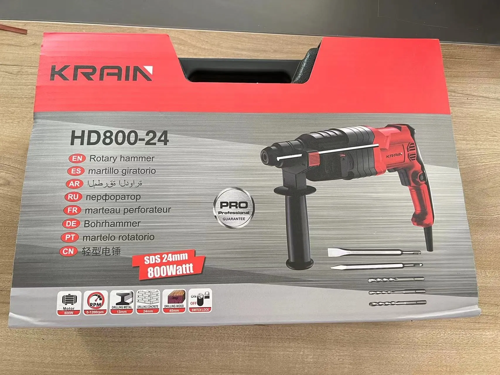 Электрический отбойный молоток Krain 800W 24мм SDS Plus