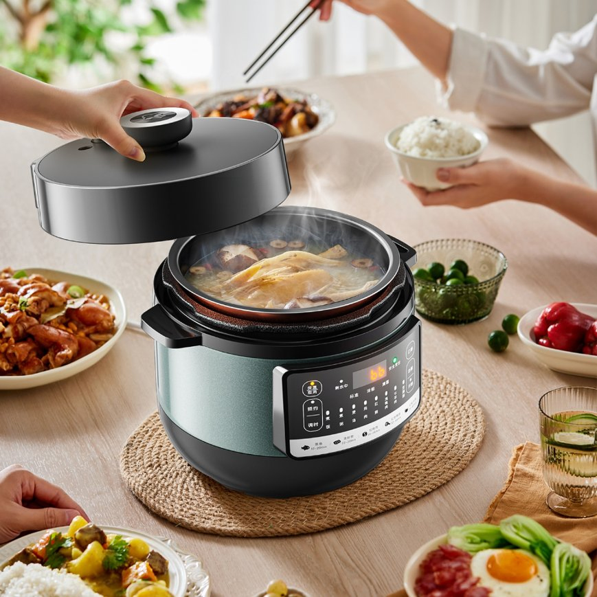 Fast-Heating Non-Stick Electric Pressure Cooker with Easy Cleanup Feature