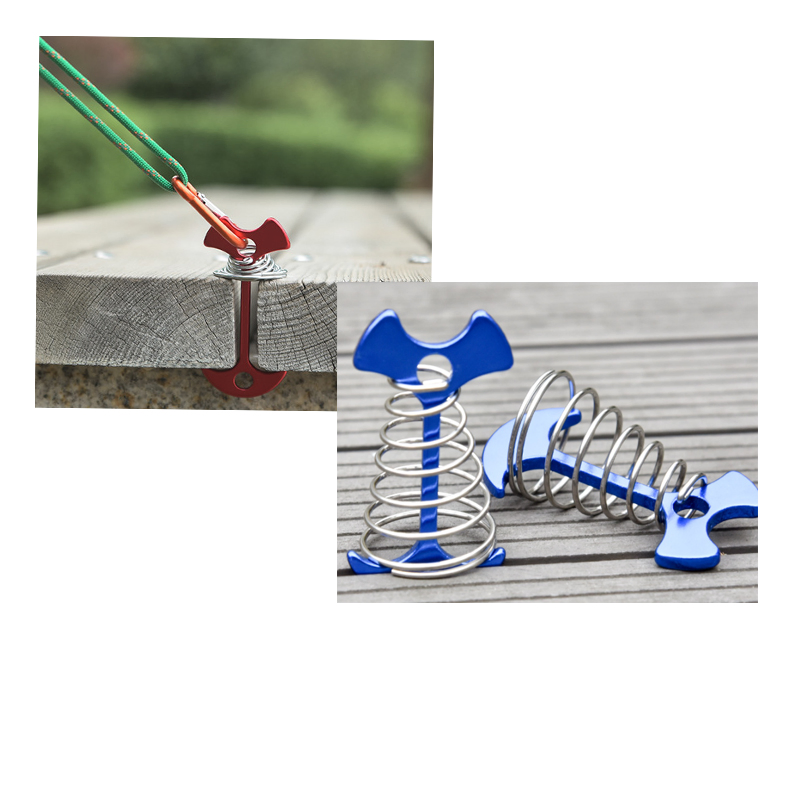 Factory Camping Tent Ground Pegs Camping Plywood Ground Pegs Outdoor Canopy Wind Rope Buckles Spring Fishbone Pegs