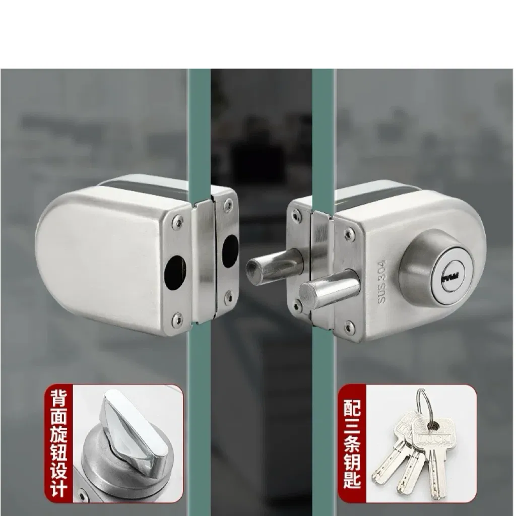 Premium Stainless Steel 304# Glass to Wall Door Lock System