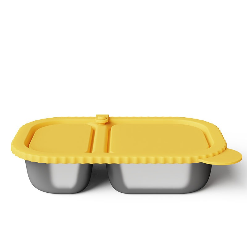 Sustainable 304 Stainless Steel Lunch Box with Silicone Lids