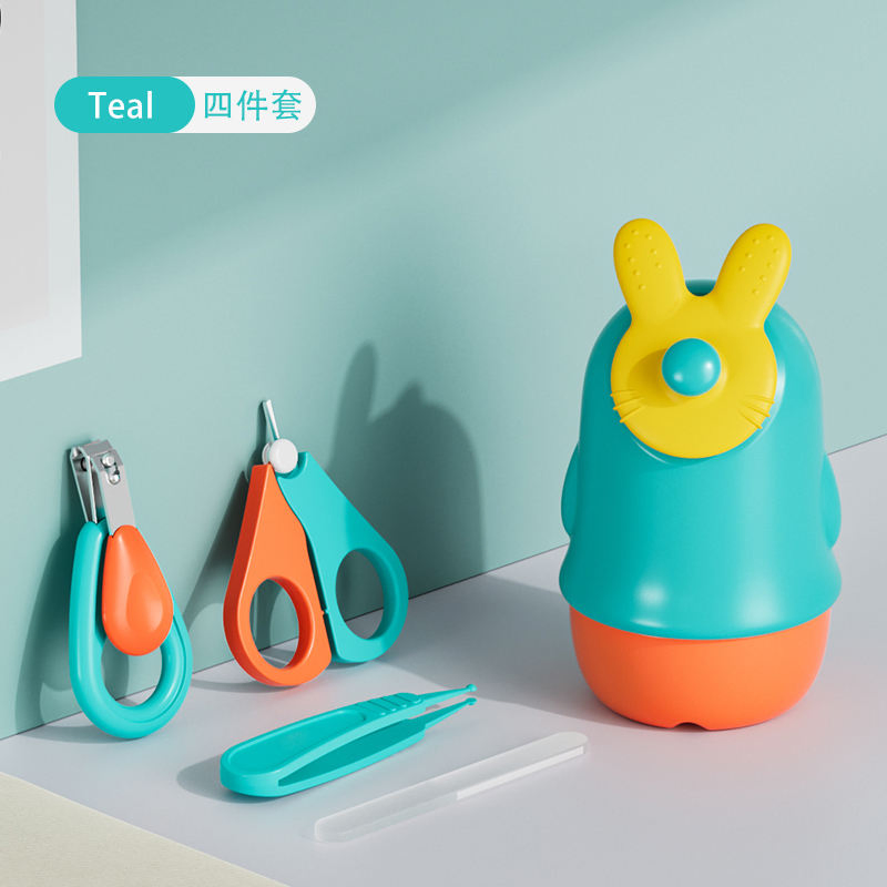 Wholesale Custom Newborn Baby Manicure Set Non-Slip Scissors Professionalnail Grooming Kit with Cute Case Gift