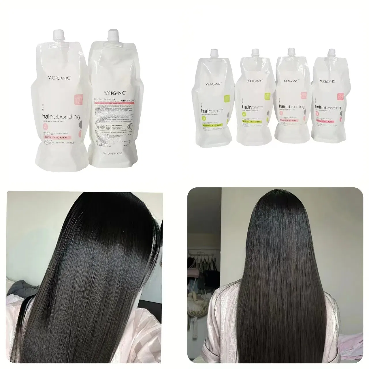 Hair Straightening Cream Rebonding Lotion Hair Care Products Hair Smooth Straightening Hair Perm Cream Set for Women
