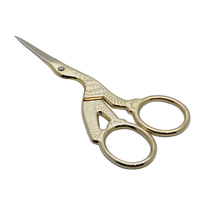 3.0*3.5inch Golden Crane Shape Stainless Steel Eyebrow & Nose Hair Manicure Cuticle Scissors