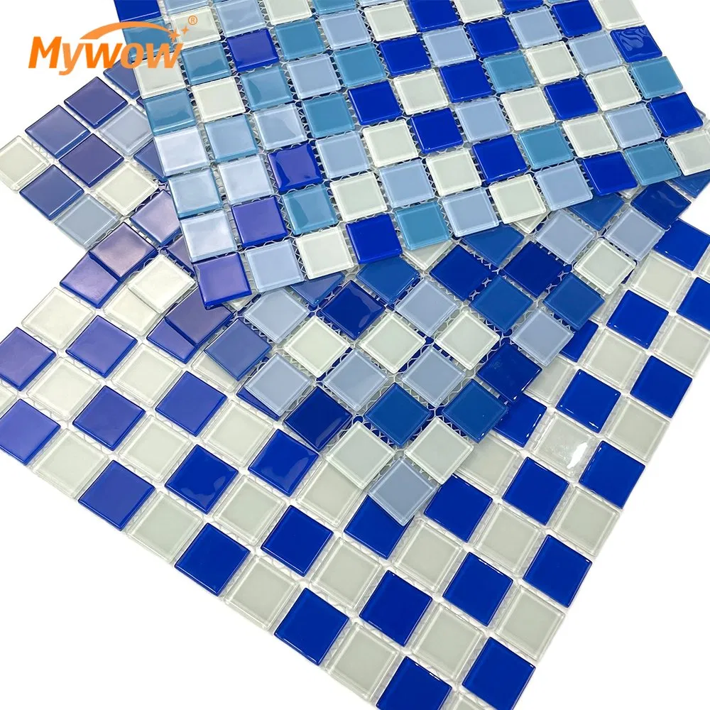 Голубая стеклянная мозаика для бассейна