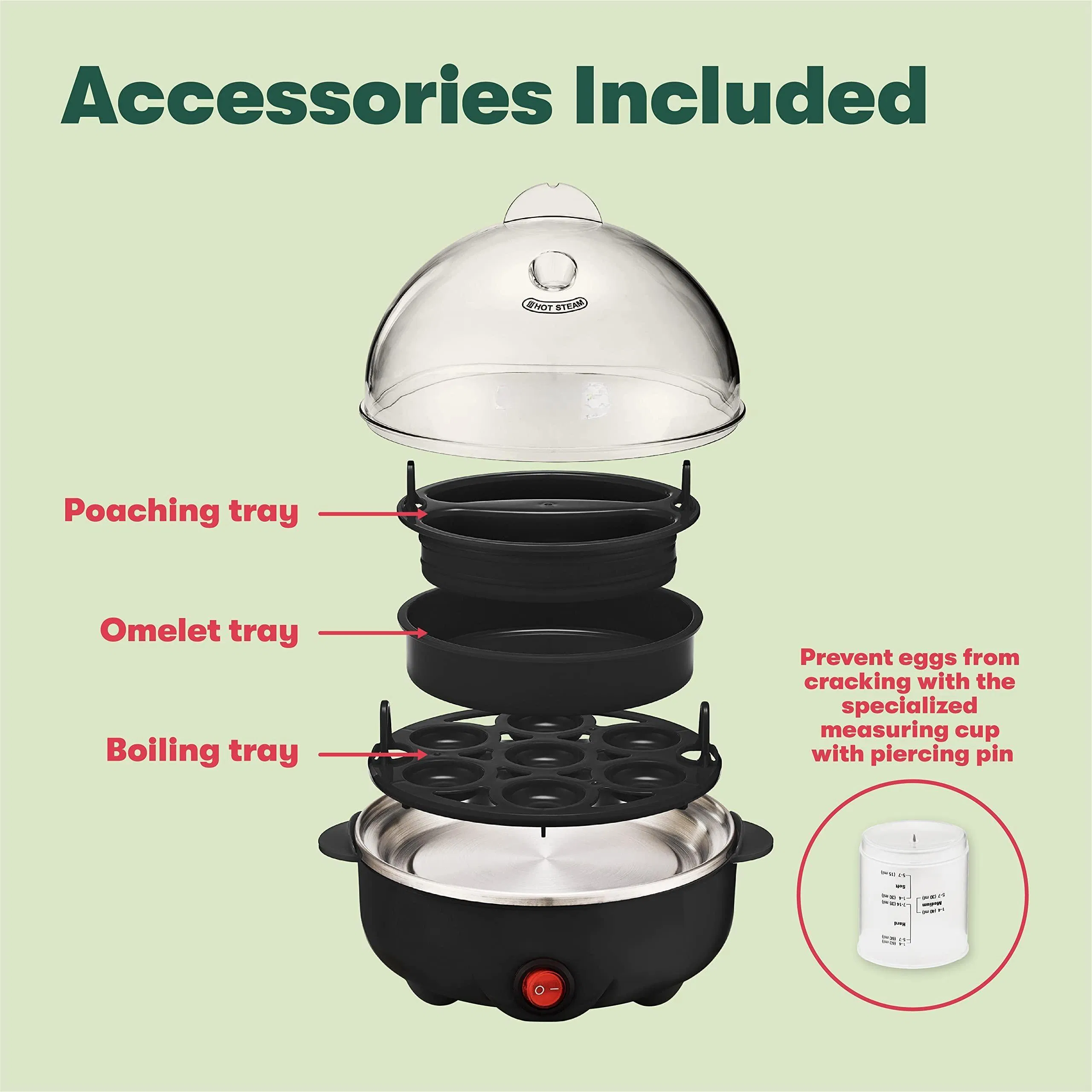 Hot Sale Medium Omelet Auto Shut off Rapid Electric Egg Cooker Boiler