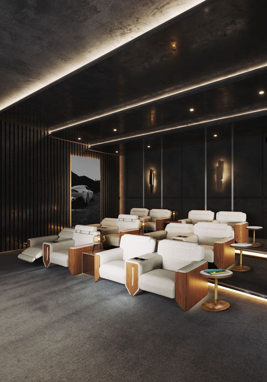 Диван деревянный с боковым столиком для гостиной