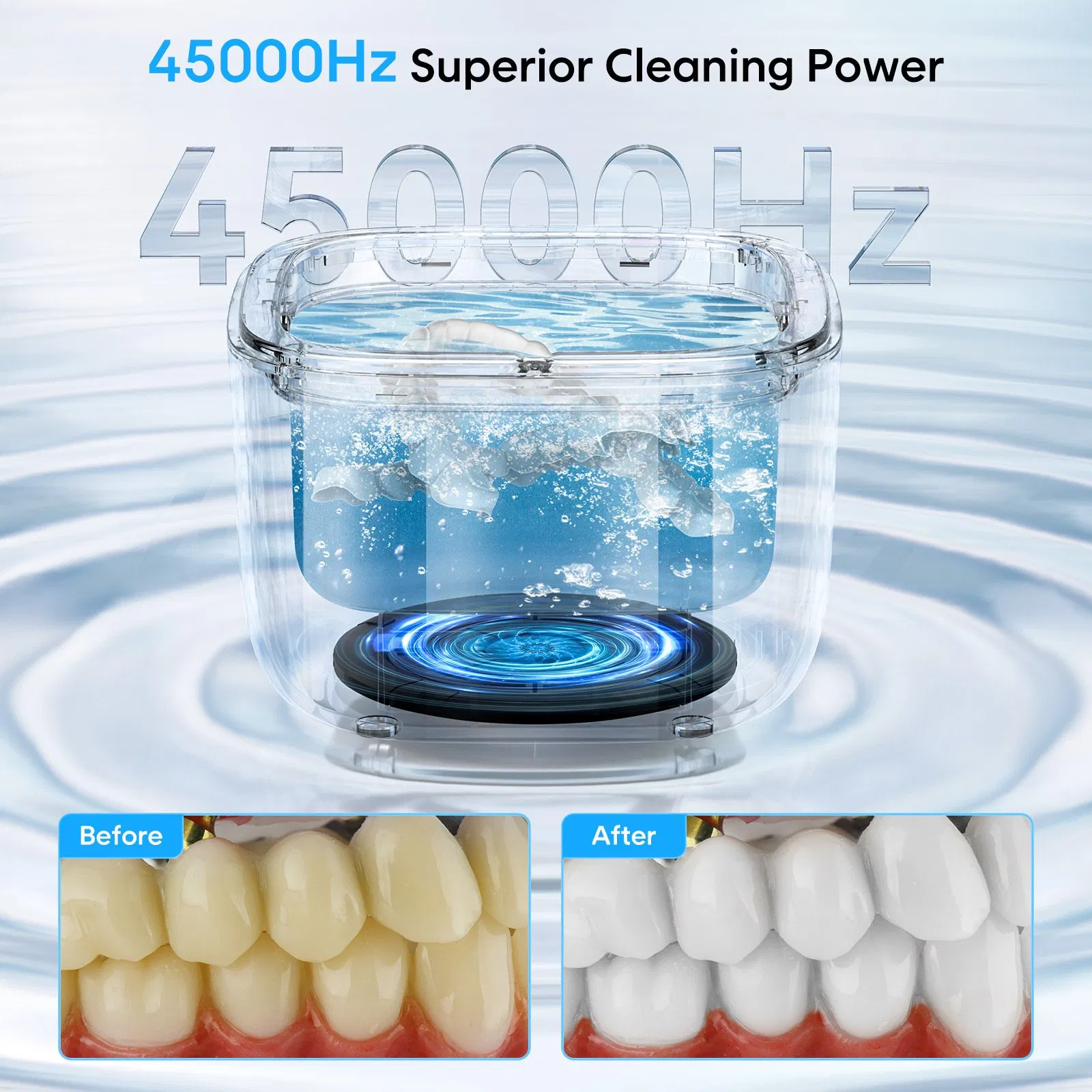 Invisible Braces Denture Holder Glasses Watch Ultrasonic Cleaner