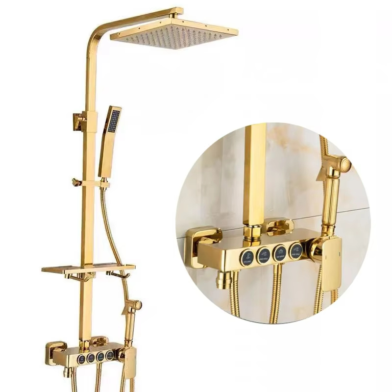 Смеситель для ванны термостатический настенный с цифровым душем