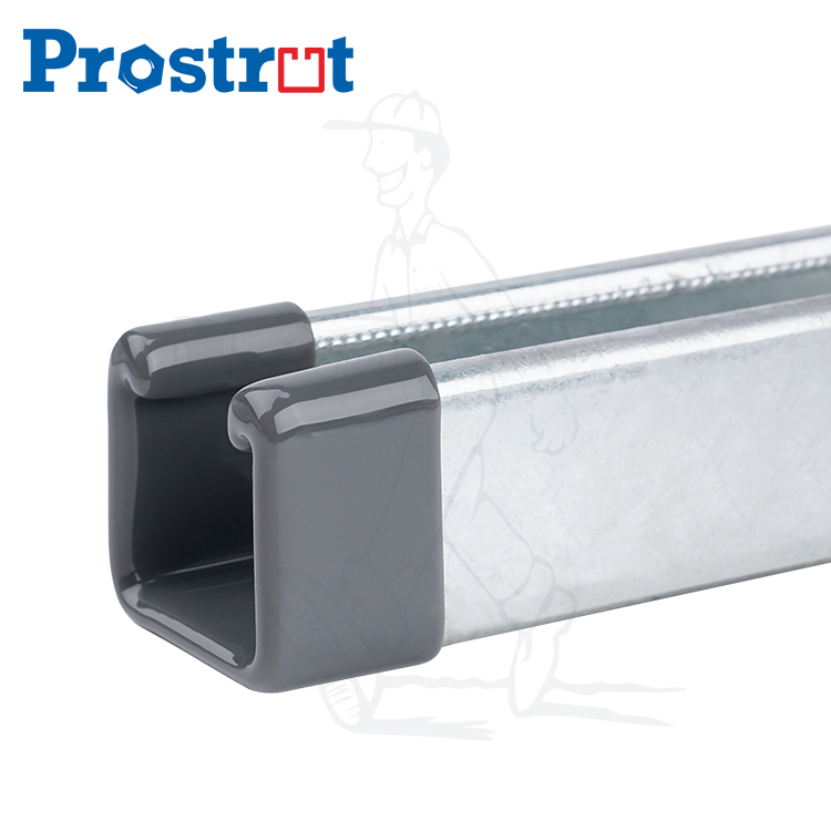 Strut Channel Gret Color Open Type End Cap PVC Cap