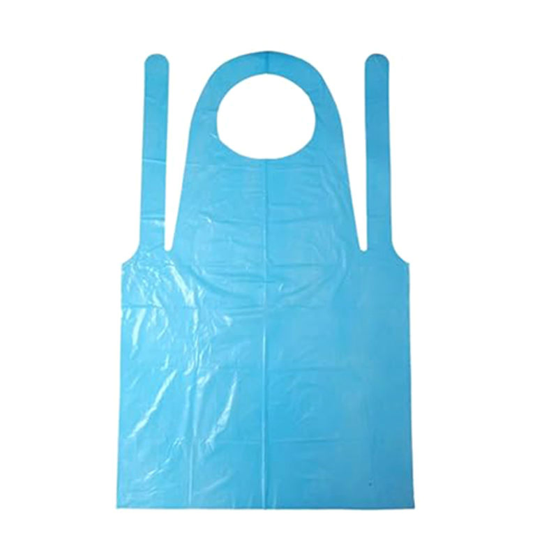 Medical Disposable Waterproof Plastic PE Apron Blue Yellow White Colors Without Sleeves Sleeveless Apron