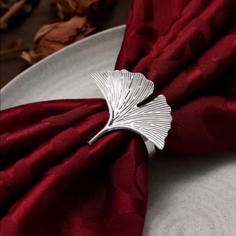 Wholesale New Products Ginkgo Biloba Hotel Setting Napkin Rings