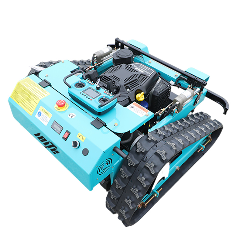 Робот-газонокосилка с дистанционным управлением и гусеницами